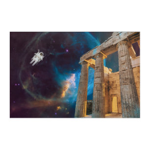 Parthenon Acropolis Greece Meets Space Acrylic Print