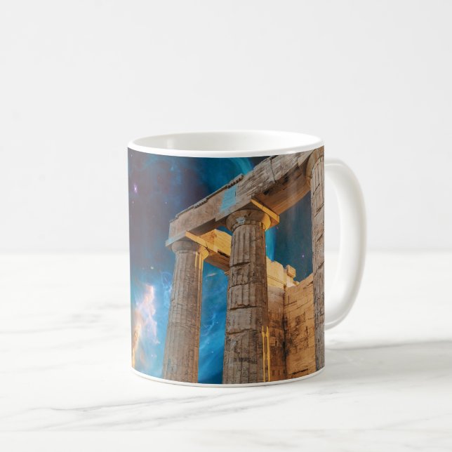 Parthenon Acropolis Greece Meets Space Coffee Mug (Front Right)