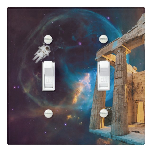 Parthenon Acropolis Greece Meets Space Light Switch Cover (In Situ)