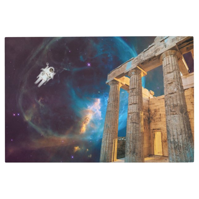 Parthenon Acropolis Greece Meets Space Metal Print (Front)