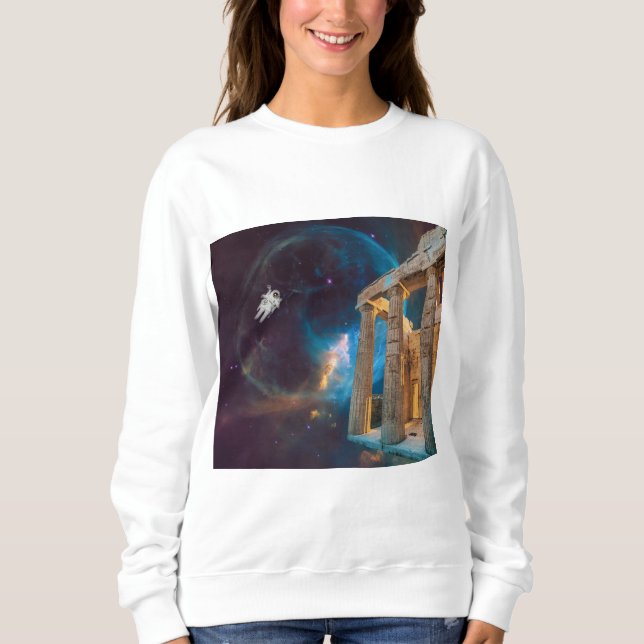 Parthenon Acropolis Greece Meets Space Sweatshirt (Front)
