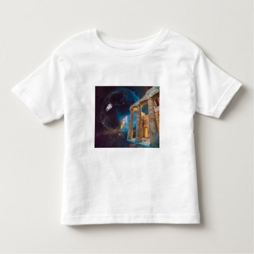 Parthenon Acropolis Greece Meets Space Toddler T_shirt