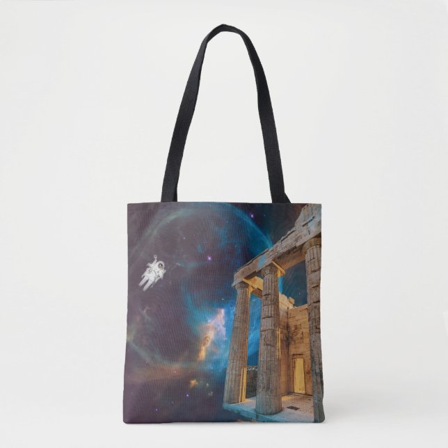 Parthenon Acropolis Greece Meets Space Tote Bag (Front)
