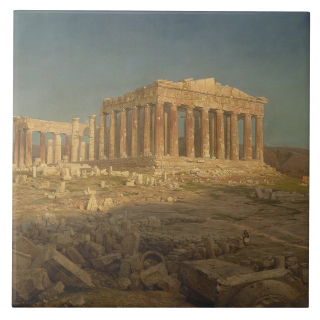 Parthenon (Ancient Greek Temple, Athens Landmark) Ceramic Tile (Front)