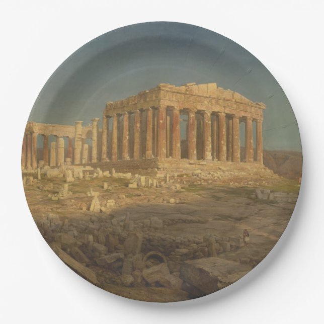 Parthenon (Ancient Greek Temple, Athens Landmark) Paper Plates (Front)