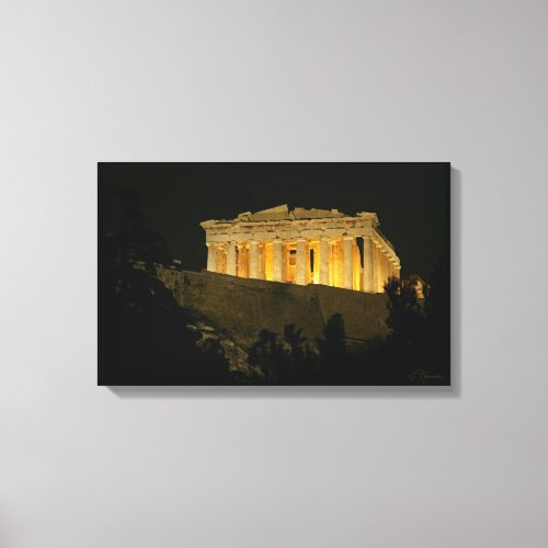 Parthenon at Night Canvas Print
