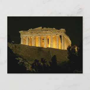 Parthenon at Night Postcard