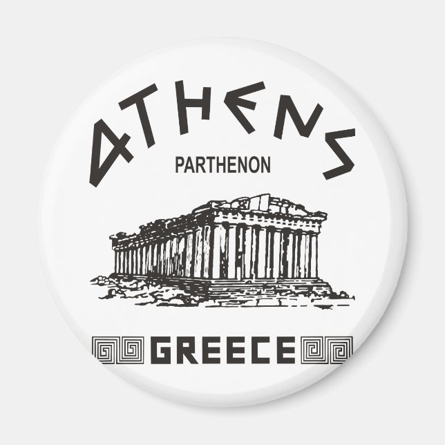 Parthenon - Athens - Greek (black) Magnet (Front)