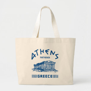 Parthenon - Athens - Greek (blue) Large Tote Bag