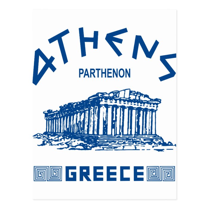 Parthenon   Athens   Greek (blue) Postcards