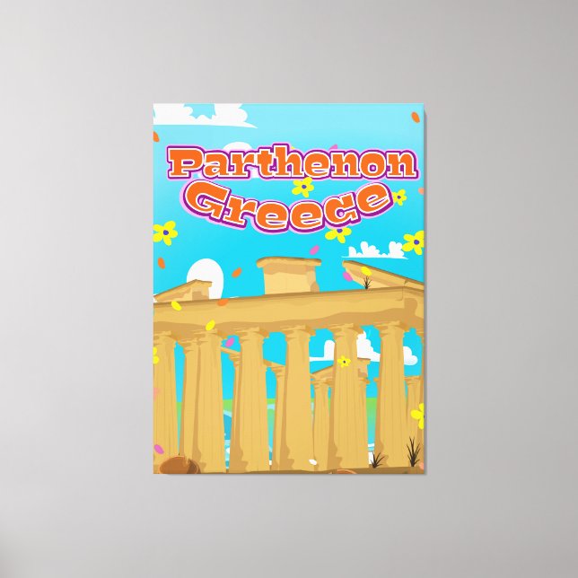 Parthenon Greece travel poster. Canvas Print (Front)