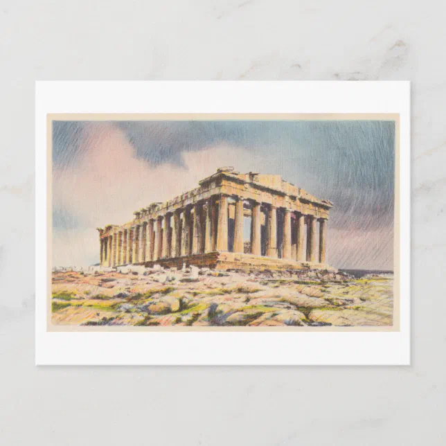 Parthenon in Acropolis, Athens, Greece, Vintage Postcard | Zazzle