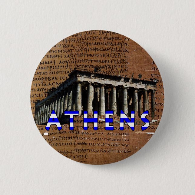 Parthenon of Athens Greece Button (Front)