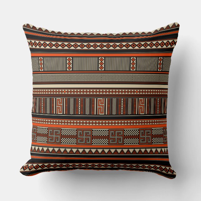 Parthenon Pillar: Ancient Greek Geometric Throw Pillow (Front)