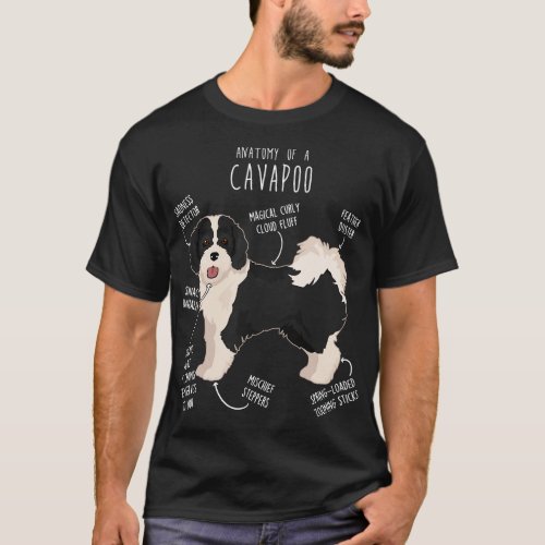Parti Cavapoo Dog Anatomy 1 T_Shirt