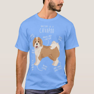 Parti Cavapoo Dog Anatomy T-Shirt