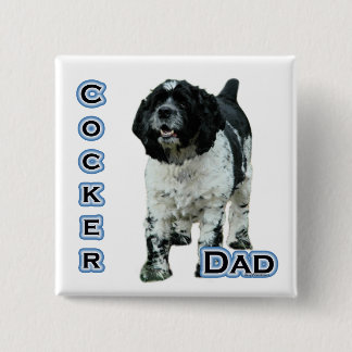 Parti Cocker Spaniel Dad 4 - Button