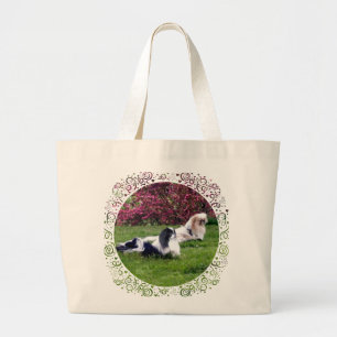 Parti-Color Pekingese Dogs Large Tote Bag