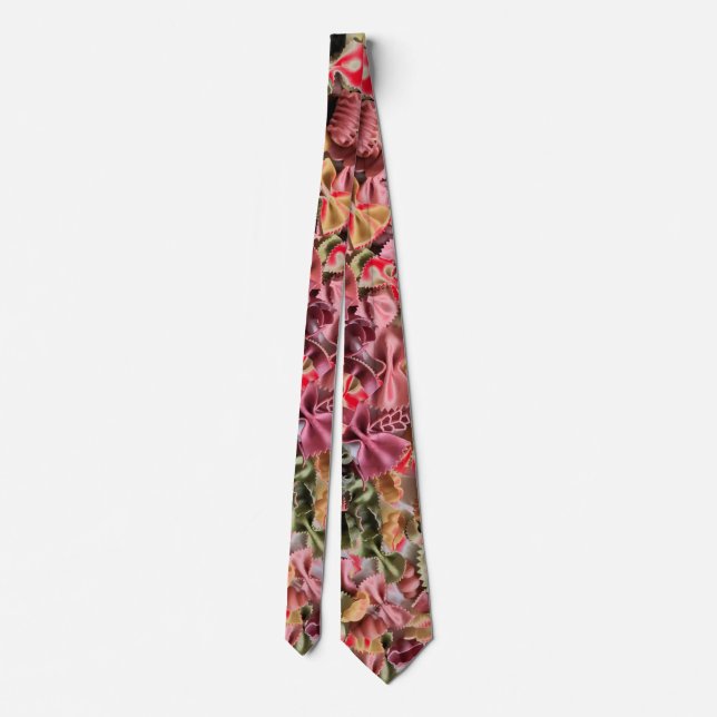 PARTI-COLORED TEXTILE SURFACE BOW DESIGN NECK TIE (Back)