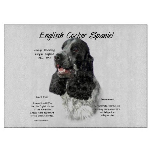 Parti English Cocker Spaniel History Cutting Board