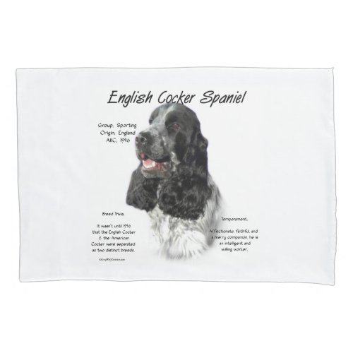 Parti English Cocker Spaniel History Pillow Case