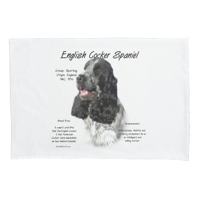 Parti English Cocker Spaniel History Pillow Case (Front-Left)