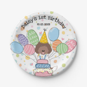 Parti Labradoodle Dog Birthday Party Paper Plates