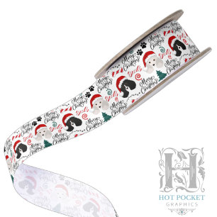 Parti Poodle Christmas Satin Ribbon