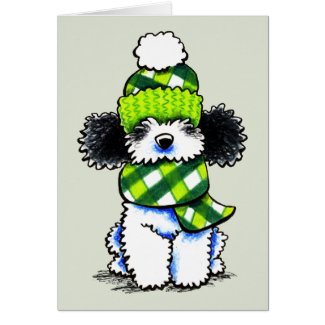 Parti Poodle Happy Plaid Scarf Winter