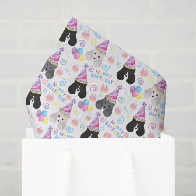 Parti Poodle Tissue Paper in White (Gift Bag)