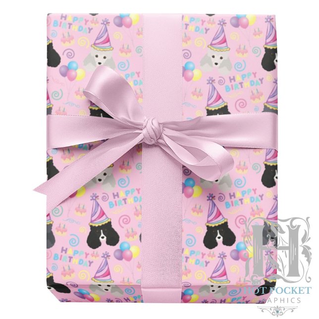 Parti Poodle Wrapping Paper in Pink (Creator Uploaded)