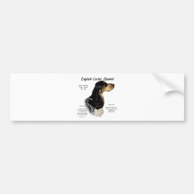 Parti Roan English Cocker Spaniel History Bumper Sticker (Front)