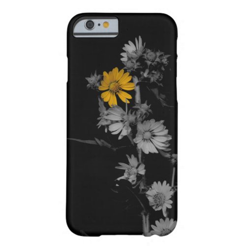 Partial Color Black and White Flower iPhone 6 Case