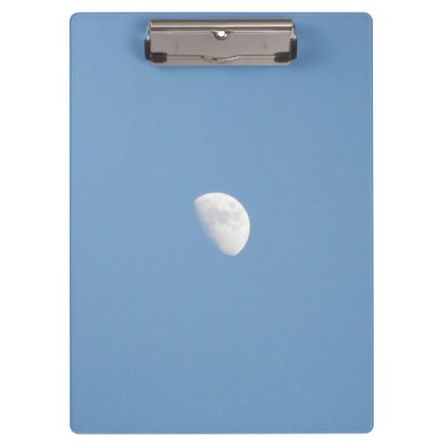 Partial Moon and a Clear Blue Sky Clipboard