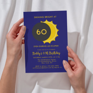 Partial Solar Eclipse 2025 60th Birthday Party Invitation