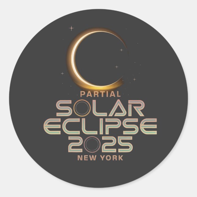 Partial Solar Eclipse 2025 Astronomy Event  Classic Round Sticker (Front)