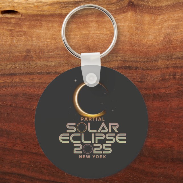 Partial Solar Eclipse 2025 Astronomy Event  Keychain (Front)
