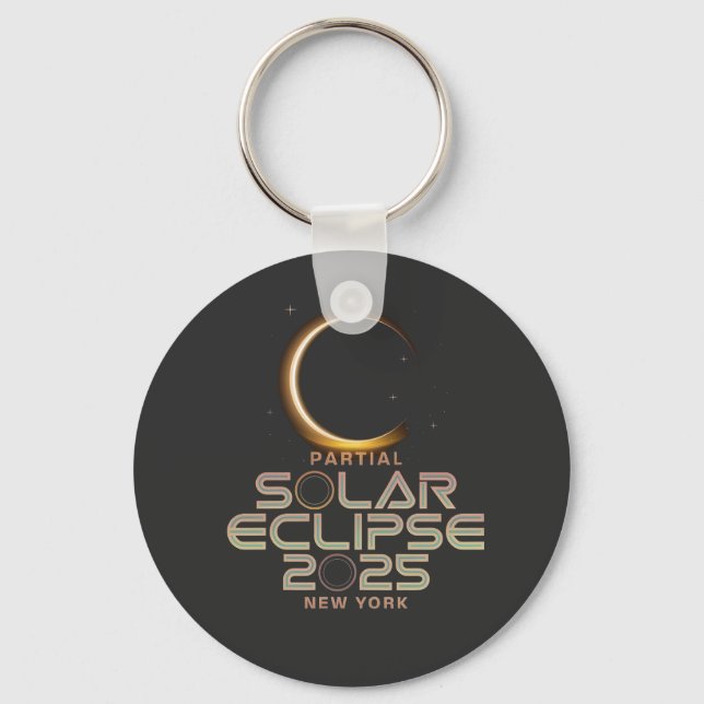 Partial Solar Eclipse 2025 Astronomy Event  Keychain (Front)