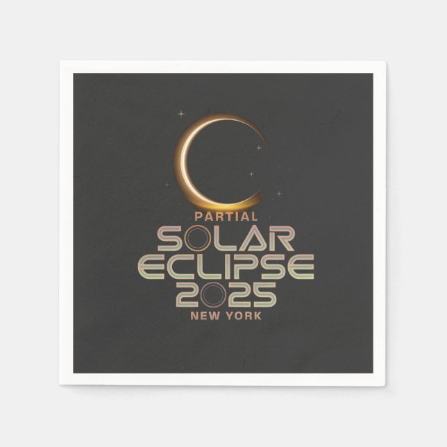 Partial Solar Eclipse 2025 Astronomy Event  Napkins (Front)