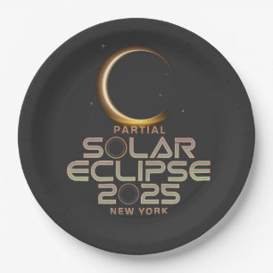 Partial Solar Eclipse 2025 Astronomy Event  Paper Plates