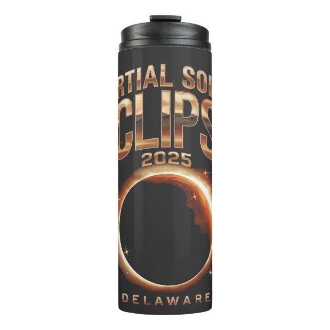 Partial Solar Eclipse 2025 Astronomy Event  Thermal Tumbler (Front)