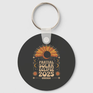 Partial Solar Eclipse 2025 Quebec Canada Keychain