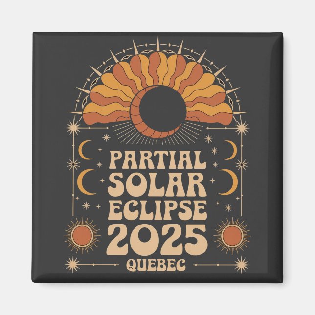 Partial Solar Eclipse 2025 Quebec Canada  Magnet (Front)
