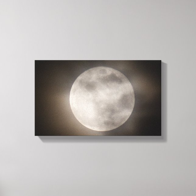 Partially Cloudy Full Moon, Ohio Canvas Print (Front)