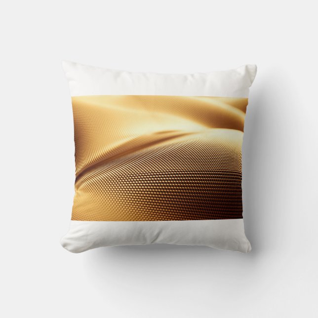 Particle drapery luxury gold background. 3d illust throw pillow (Front)