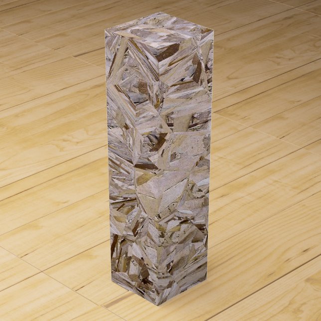 Particle OSB Construction Plywood Print Wine Box (Front)