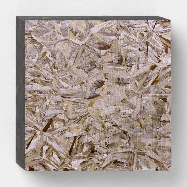 Particle OSB Construction Plywood Print Wooden Box Sign (Front Horizontal)