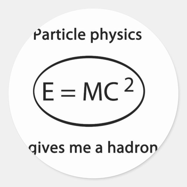 particle physics classic round sticker (Front)