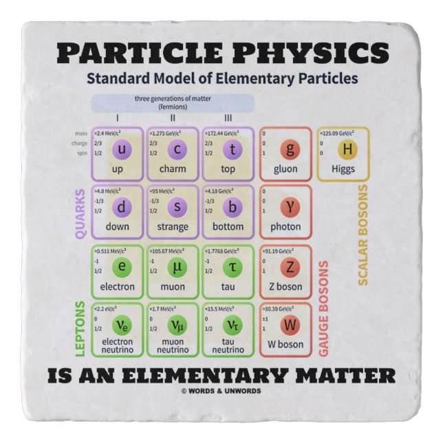 Particle Physics Is An Elementary Matter Model Trivet (Front)