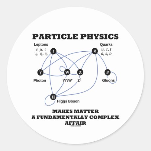 Particle Physics Makes Matter A Fundamentally Classic Round Sticker